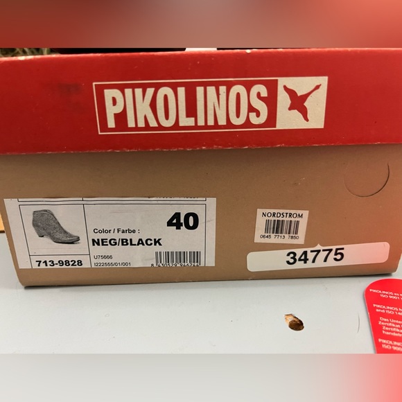 Pikolinos 'Lille' Quilted Leather Black Ankle Booties Size 40 (9-9.5) - Picture 5 of 12